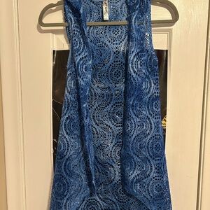 Blue Lace Sleeveless Top